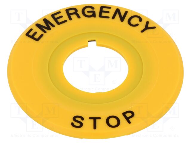 Warning plate; 16mm; Ømount.hole: 16mm; Ø: 44mm