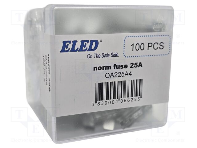 Fuse: fuse; 25A; 32VDC; automotive; 19.2mm; 19.2x5.2x19.2mm