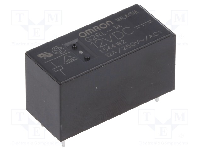 Relay: electromagnetic; SPST-NO; Ucoil: 12VDC; 12A/250VAC