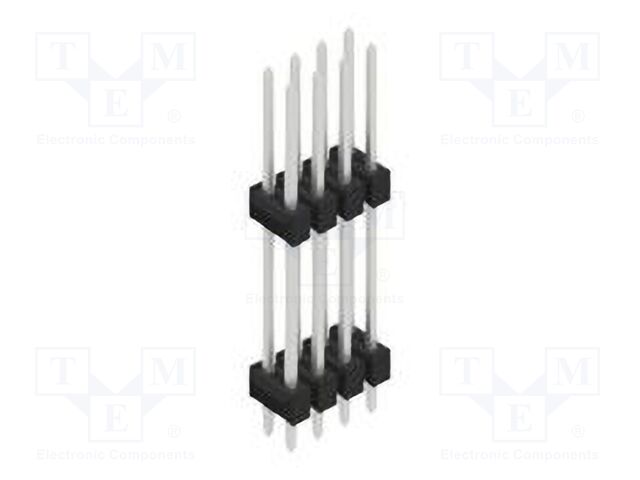 Connector: pin strips; pin header; male; PIN: 8; 2.54mm; THT; 2x4