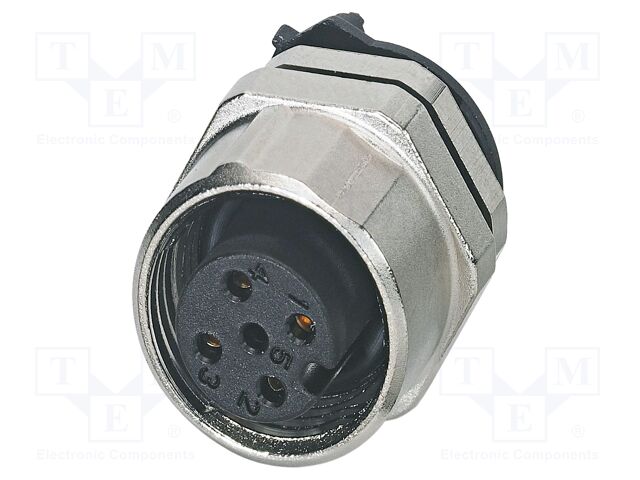 Connector: M12; socket; PIN: 4; female; 60V; straight; IP67; THR; 4A