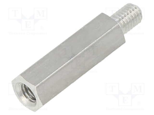Screwed spacer sleeve; Int.thread: M5; 25mm; Ext.thread: M5