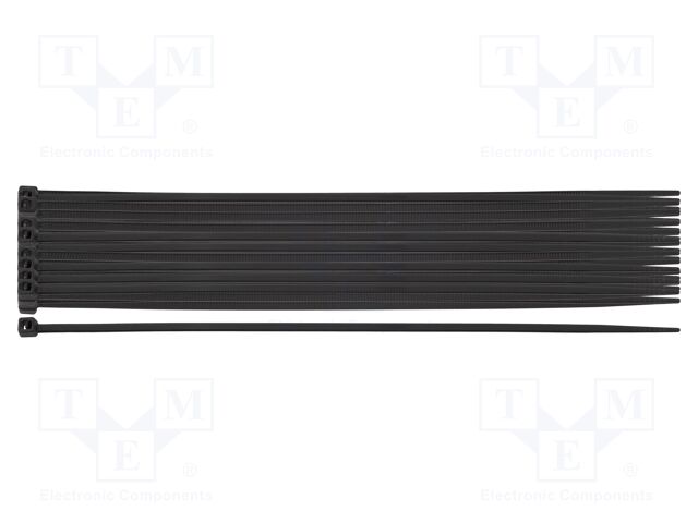 Cable tie; L: 200mm; W: 2.5mm; black; 20pcs; EXTREME