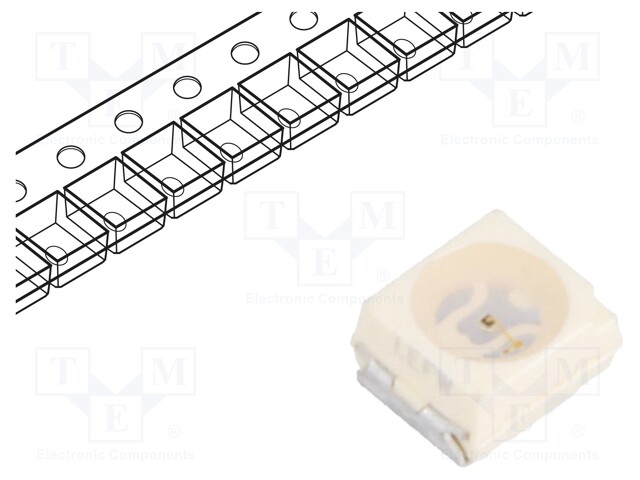 LED; SMD; 3528,PLCC2; orange; 7.1÷28mcd; 3.5x2.8x1.75mm; 60°; 2mA