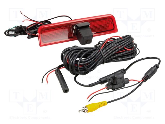 Rear view camera; 115°; black,red; 12VDC; Kit: camera; screw; IP68