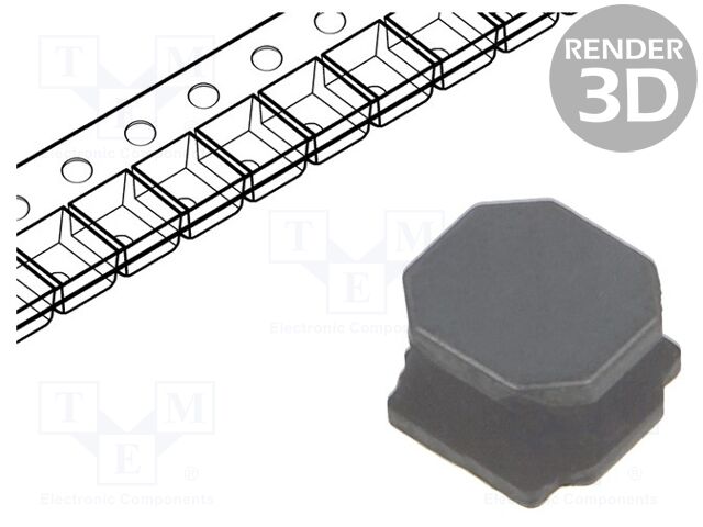 Inductor: wire; SMD; 10uH; Ioper: 3.1A; R: 34mΩ; ±20%; 8x8mm; H: 4mm