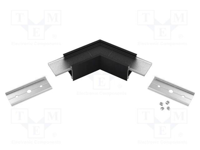 Connector 120°; black; aluminium,polycarbonate