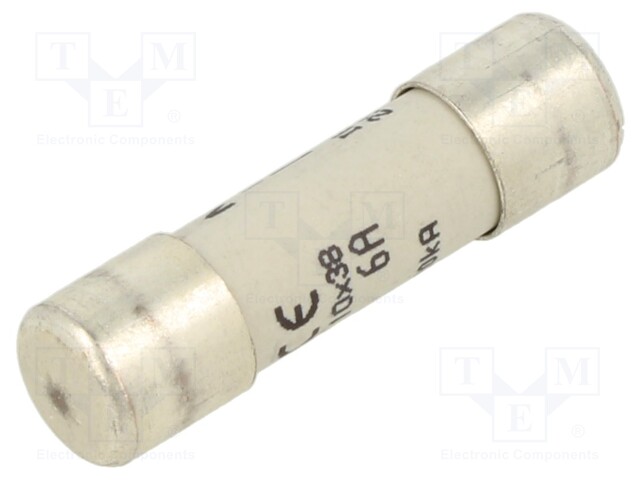 Fuse: fuse; gG,time-lag; 6A; 690VAC; 10x38mm