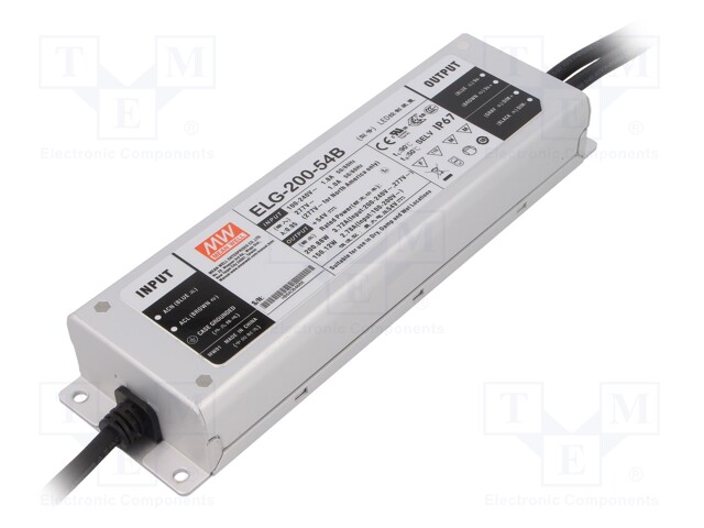 Power supply: switched-mode; LED; 200.88W; 54VDC; 3.72A; IP67; 93%