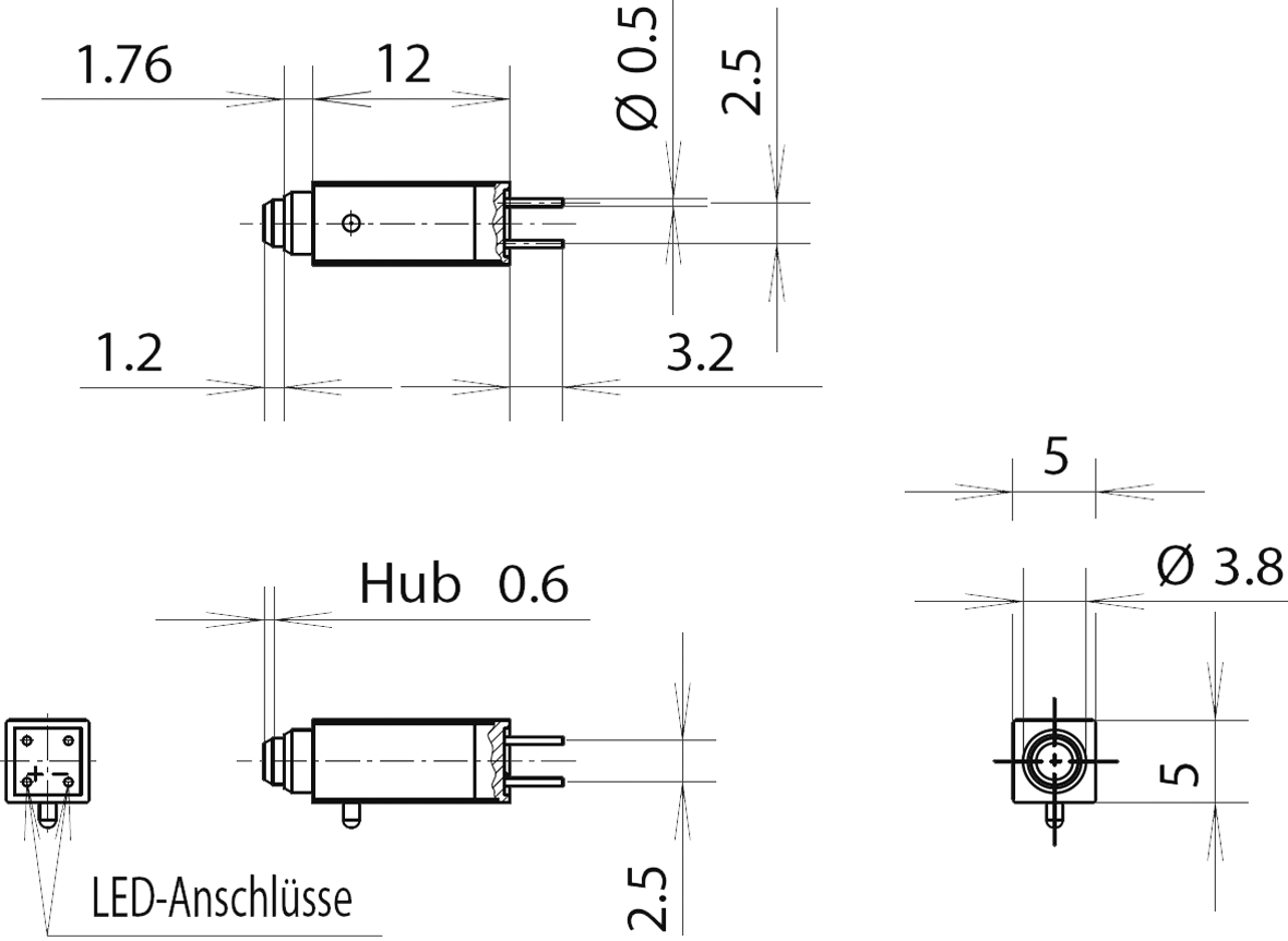 Switch: push-button; Pos: 2; SPDT; 0.1A/24VAC; Illumin: LED; yellow