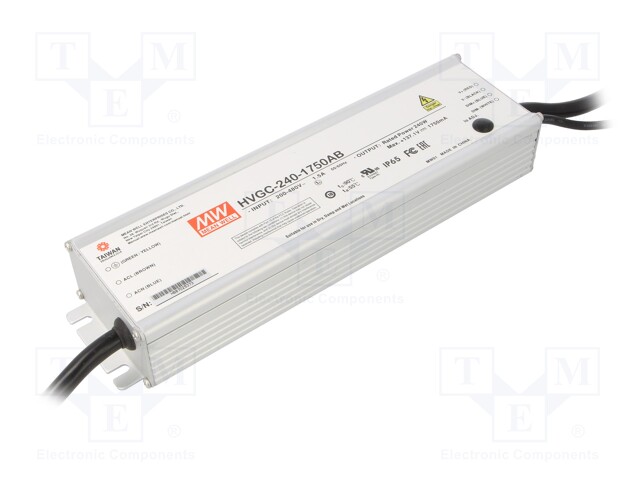 Power supply: switched-mode; LED; 240W; 68.5÷137.1VDC; 875÷1750mA