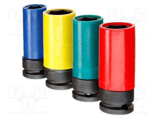 Wrench-set; socket spanner,impact; 1/2"; 4pcs.