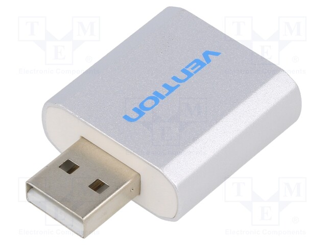PC extension card: sound; USB 2.0; silver