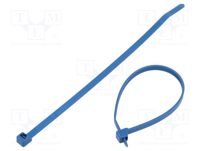 Cable tie; with metal; L: 186mm; W: 4.8mm; blue; polyamide