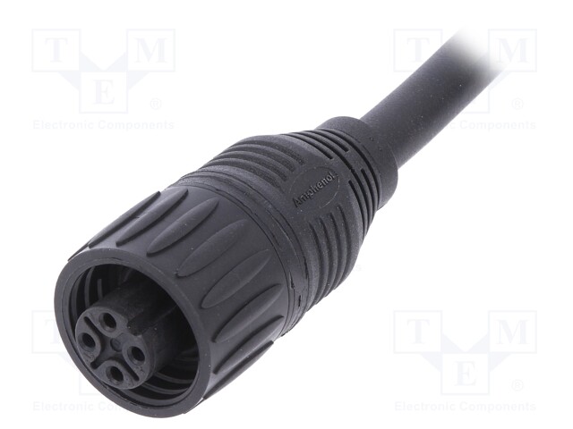 Connector: circular; plug; PIN: 4; female; cables; IP65,IP67; 18A