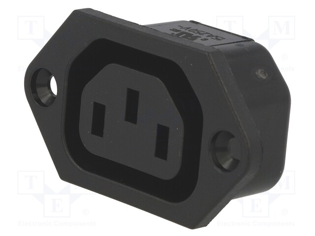 Connector: AC supply; socket; female; 10A; 250VAC; IEC 60320