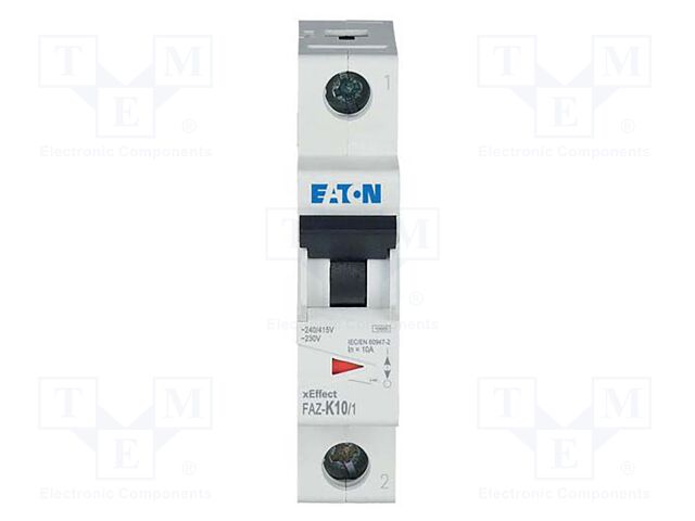 Circuit breaker; 230/400VAC; Inom: 10A; Poles: 1; DIN; Charact: K
