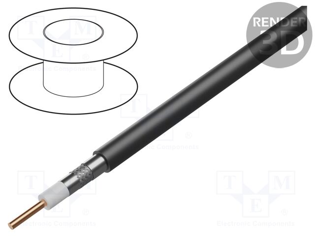 Wire: coaxial; RG6/U; 1x18AWG; wire; Cu; LSZH; violet; 500m; CPR: Dca