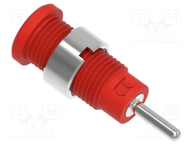 Connector: 2mm banana; socket; red; plug pin 2mmx9mm; insulated
