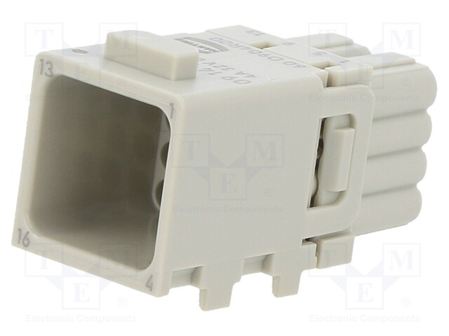 Connector: HDC; module; female; Han Modular Domino; PIN: 16