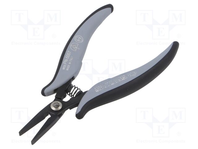Pliers; gripping surfaces are laterally grooved,flat; ESD