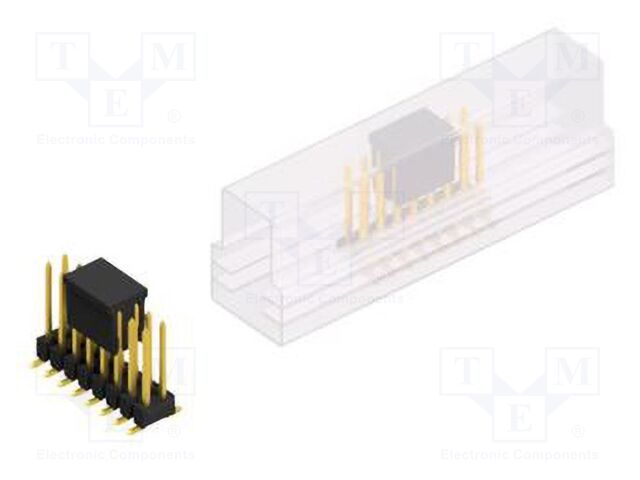 Connector: pin strips; pin header; male; PIN: 16; 2.54mm; SMT; 2x8