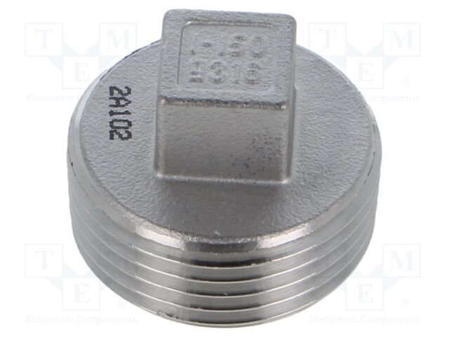 Square,male; max.10.5bar; 1.4408 stainless steel; G316