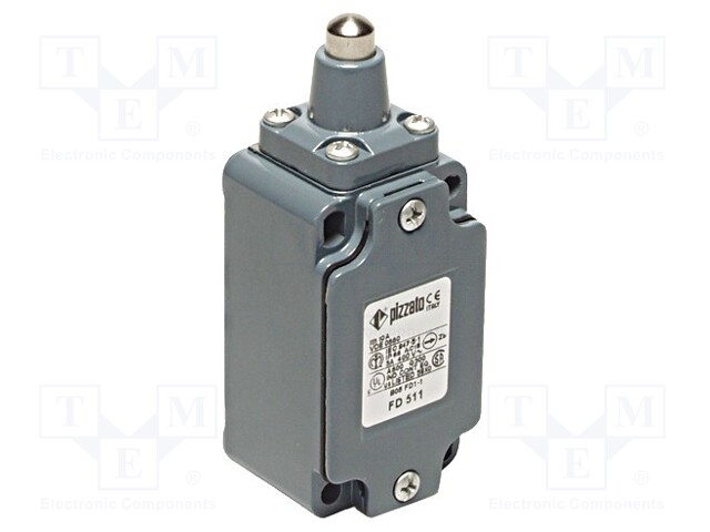 Limit switch; pin plunger Ø10mm; NO + NC; 10A; max.500VAC; PG13,5