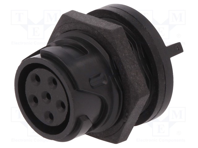 Connector: circular; socket; female; PIN: 6; w/o contacts; UL94V-0