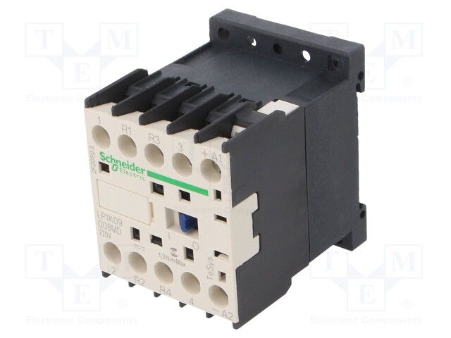 Contactor: 4-pole; NC x2 + NO x2; 220VDC; 9A; DIN,on panel; W: 45mm