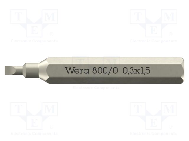 Screwdriver bit; slot; 2.5x0.4mm; 800/0 Micro; Overall len: 30mm