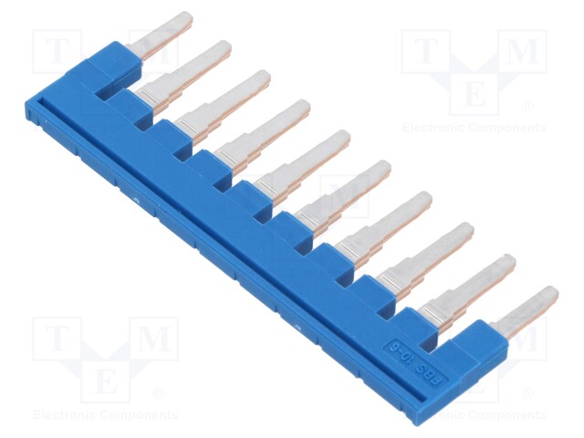 Comb bridge; ways: 10; blue; Width: 6mm; UL94V-0