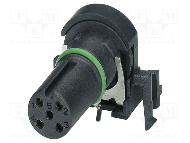 Connector: M12; contact insert; PIN: 4; 250V; angled; IP67; THT; 4A