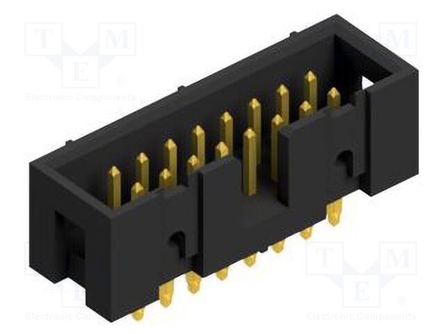 Connector: pin strips; pin header; male; PIN: 16; 2.54mm; THT; 2x8