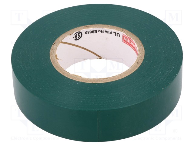 Tape: electrical insulating; W: 19mm; L: 20m; D: 0.18mm; green; 260%