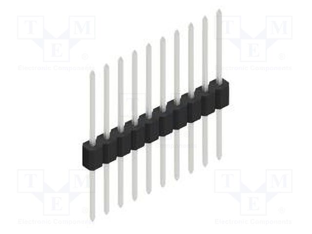 Connector: pin strips; pin header; male; PIN: 10; 1.27mm; THT; 1x10