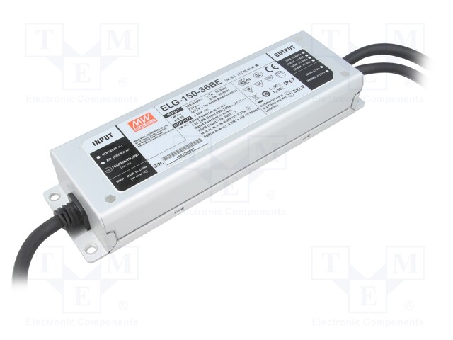 Power supply: switched-mode; LED; 134.28W; 36VDC; 4.17A; IP67; 950g