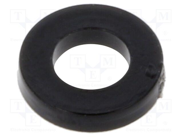 Washer; round; D=6mm; h=1mm; polyamide; black