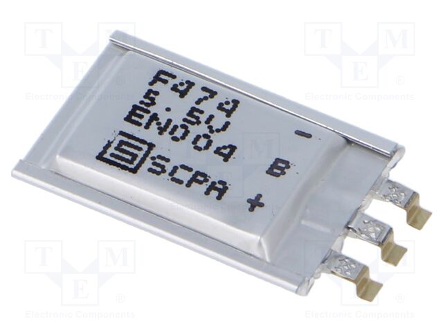 Supercapacitor; SMD; 470mF; 5.5VDC; 21x14x3.2mm; 45mΩ; Ifsm: 30A