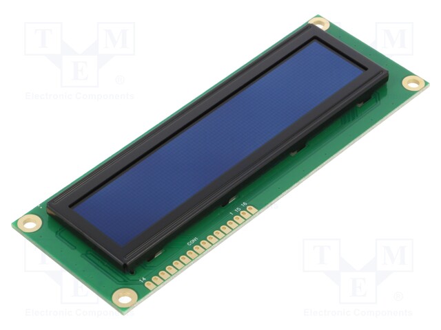 Display: OLED; alphanumeric; 16x2; Dim: 122x44x10mm; white; PIN: 16