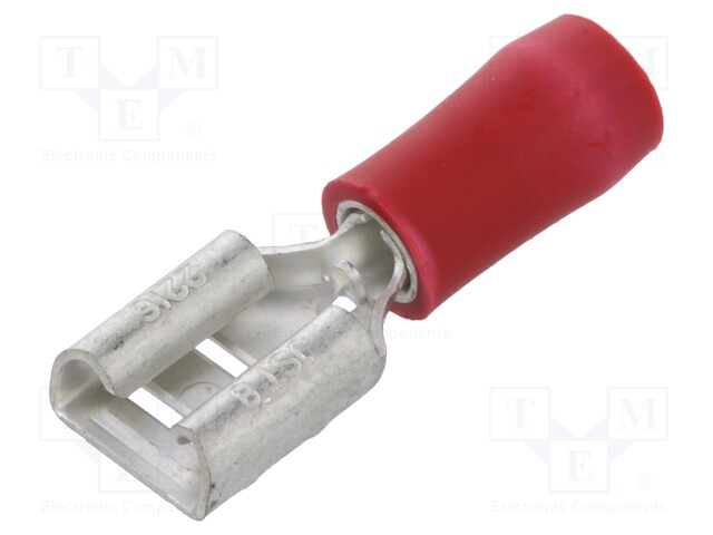 Terminal: flat; 6.3mm; 0.8mm; female; 0.5÷1.5mm2; crimped; red