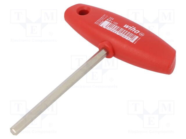 Key; hexagon keys; HEX 6mm; Overall len: 132mm; Kind of handle: T