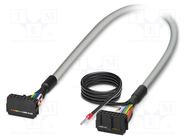 Ribbon cable with IDC connectors; IDC/FLK 14pin,both sides