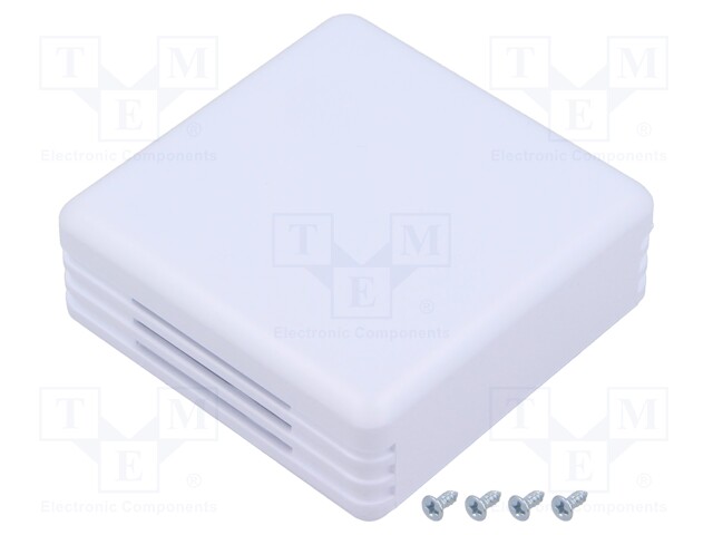 Enclosure: for alarms; X: 71mm; Y: 71mm; Z: 27mm; ABS; cool white