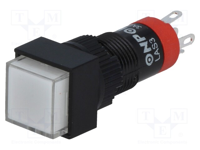 Switch: push-button; Pos: 2; SPDT; 0.5A/250VAC; 1A/24VDC; white
