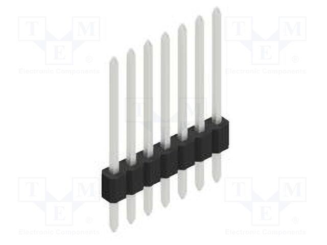 Connector: pin strips; pin header; male; PIN: 7; 1.27mm; THT; 1x7