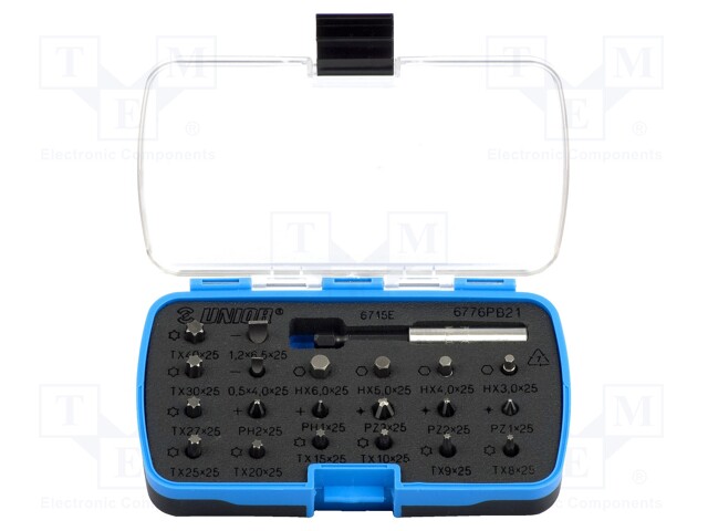 Kit: screwdriver bits; hex key,Phillips,Pozidriv®,slot,Torx®