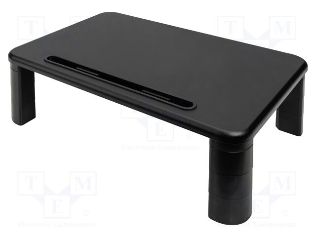 Monitor stand; 10kg; black; wood,plastic; 400x280x145mm