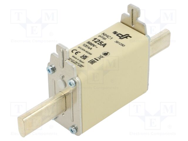 Fuse: fuse; gG; 125A; 500VAC; 250VDC; ceramic; NHC1