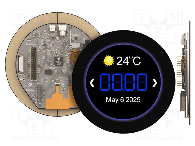 Display: TFT; 3.4"; 800x800; 32MBFLASH,32MBPSRAM; 400cd/m2; 4÷6V